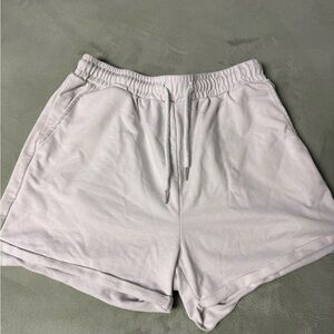 Casual Light Gray Drawstring Shorts